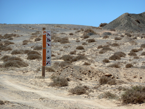 Verbotsschild Landschaftsschutzgebiet Fuerteventura